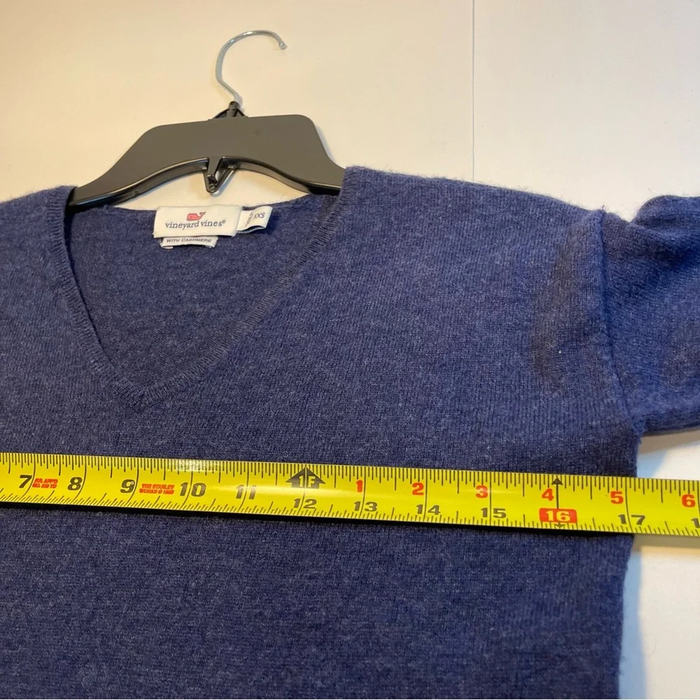 VINEYARD VINES WOMEN XXS BLUE WOOL CASHMERE BLEND KNIT PULLOVER TUNIC SWEATER - Picture 5 of 8